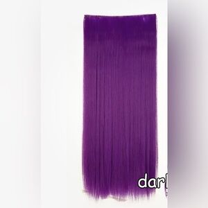 Purple 24” Clip in Hair Extensions High quality heat resistant 5 clips Brand New